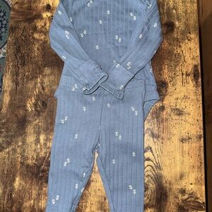 Carter's Blue Kids Matching Set with White Printed Florals